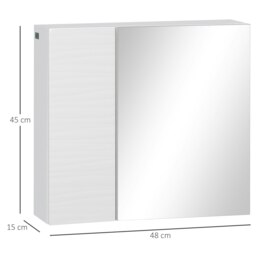 Rackhams Bathroom Mirror Cabinet Wall Mounted Cupboard w/ Adjustable Shelf - thumbnail 5