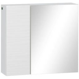Rackhams Bathroom Mirror Cabinet Wall Mounted Cupboard w/ Adjustable Shelf - thumbnail 2
