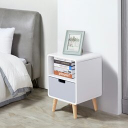 Rackhams Nordic Style Bedside Table End Table Nightstand With Drawer