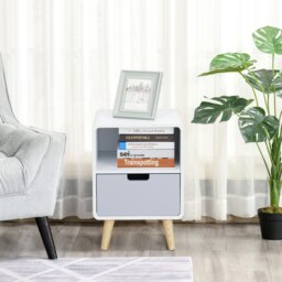 Rackhams Nordic Style Bedside Table End Table Nightstand With Drawer - thumbnail 3