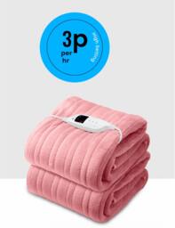 Rackhams Fleece Electric Heated Throw with 9 Heat Settings Pink - thumbnail 2