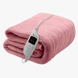 Rackhams Fleece Electric Heated Throw with 9 Heat Settings Pink