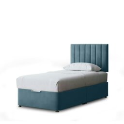 Rackhams Amelia Divan Bed with Upholstered Headboard - Two Drawers - Blue - Small Single - thumbnail 2