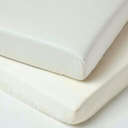 Rackhams Organic Cotton Fitted Cot Sheets 400 Thread Count, 2 Pack - White - thumbnail 6