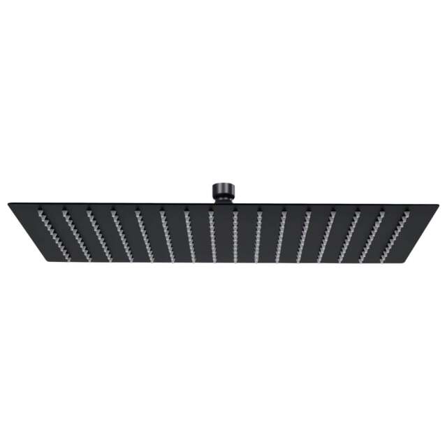 Rackhams Rain Shower Head Stainless Steel 40x30 cm Rectangular Black