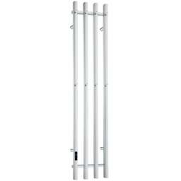 Rackhams Polished Stainless Steel Electric Heated Quadruple Vertical Towel Warmer (W)300mm x (H)1500mm Wall Mounted Bathroom Hanger - thumbnail 1
