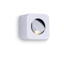 Rackhams 3 Watt Square White Adjustable Wall Mounted Bedside Lamp - thumbnail 2