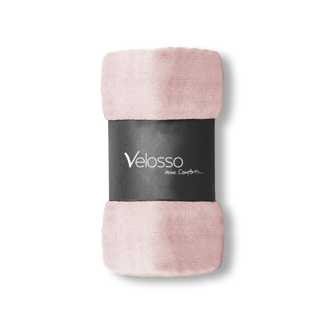 Rackhams Mink Flannel Throw - 150cm x 200cm - Blush Pink - image 1