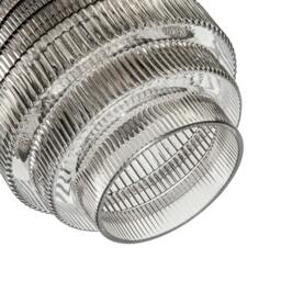 Rackhams Tiered Stepped Design Smoked Ribbed Glass Pendant Ceiling Light Shade - thumbnail 5