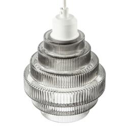 Rackhams Tiered Stepped Design Smoked Ribbed Glass Pendant Ceiling Light Shade - thumbnail 3