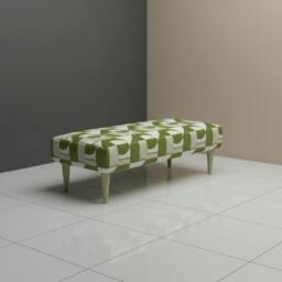 Rackhams Solid Base Fabric Footstool – UK Made Designer Bench for Living Room & Lounge - 24 x 24 Inches (61 x 61cm) - thumbnail 5