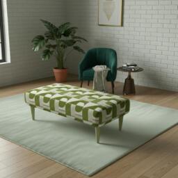 Rackhams Solid Base Fabric Footstool – UK Made Designer Bench for Living Room & Lounge - 24 x 24 Inches (61 x 61cm) - thumbnail 6
