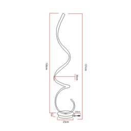 Rackhams Spiral LED Floor Lamp 131cm Standing Lamp - Black - thumbnail 4