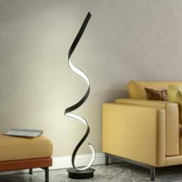 Rackhams Spiral LED Floor Lamp 131cm Standing Lamp - Black