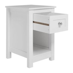Rackhams One Drawer Small Side Table - White - thumbnail 2
