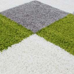 Rackhams Myshaggy Geometric Green Rug - Ø 120 cm - thumbnail 3