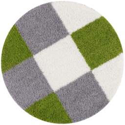 Rackhams Myshaggy Geometric Green Rug - Ø 120 cm - thumbnail 1