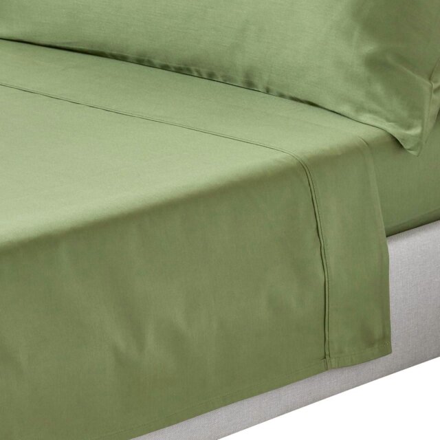 Rackhams Organic 400 TC Egyptian Cotton Sateen Flat Sheet - Moss Green - King - image 1