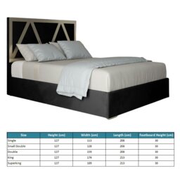 Rackhams Alison Upholstered Soft Velvet Metal Bed Frame - Black - Black - Single - thumbnail 4