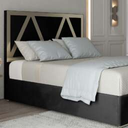 Rackhams Alison Upholstered Soft Velvet Metal Bed Frame - Black - Black - Single - thumbnail 2