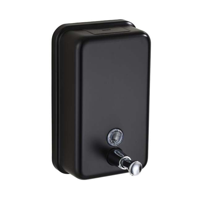 Rackhams Pro-Washroom Manual Pump Soap Dispenser BLACK Wall Mounted Large Commercial 1L