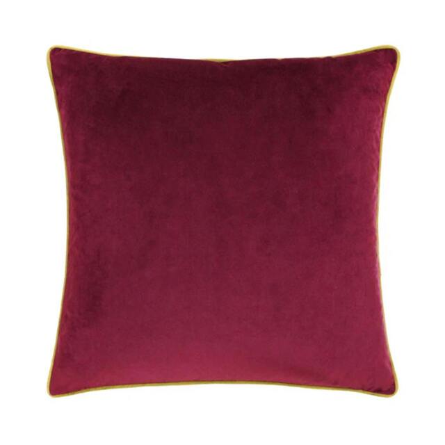 Rackhams Meridian Velvet Cushion Cover - Maroon/Moss - 45cm x 45cm - Maroon/Moss - 100% Polyester - image 1