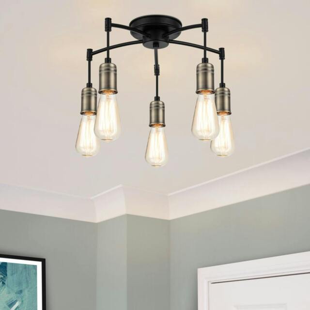 Rackhams Linton 5 Light Ceiling Light - Antique Brass - Antique Brass - image 1