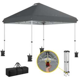 Rackhams 3 x 3 m Pop Up Gazebo w/ Wheels, One-Touch Party Tent - White - thumbnail 3