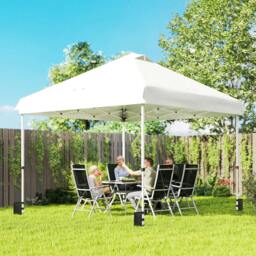 Rackhams 3 x 3 m Pop Up Gazebo w/ Wheels, One-Touch Party Tent - White - thumbnail 1