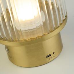 Rackhams Gold & Clear Glass LED Rechargeable Lamp - thumbnail 4