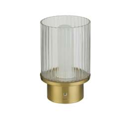 Rackhams Gold & Clear Glass LED Rechargeable Lamp - thumbnail 3