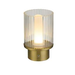Rackhams Gold & Clear Glass LED Rechargeable Lamp - thumbnail 2