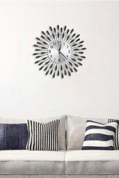 Rackhams D37.5Cm Metal Ackerly Wall Clock - Black - thumbnail 1