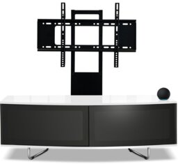 "Rackhams Caru Black White Beam-Thru Remote Friendly Super-Contemporary D Shape Design 32""-65"" LED/OLED/LCD TV Cabinet with Mounting Arm" - thumbnail 6