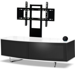 "Rackhams Caru Black White Beam-Thru Remote Friendly Super-Contemporary D Shape Design 32""-65"" LED/OLED/LCD TV Cabinet with Mounting Arm" - thumbnail 4