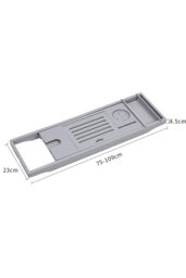 Rackhams Rustic Expandable Bamboo Wooden Bathtub Caddy Tray - Grey - thumbnail 6