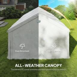 Rackhams 6 x 4 m Party Tent, Heavy Duty Gazebo Canopy with Windows, White - 598 x 394 x 302 cm - Party Tent - White - thumbnail 5
