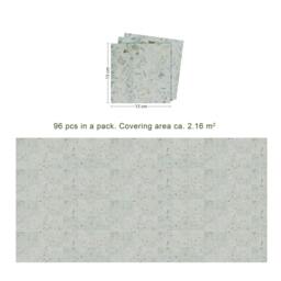Rackhams Marble Terrazzo Metallic Silver Wall Tile Sticker Set 96 pcs - Modern Home Decor - thumbnail 4