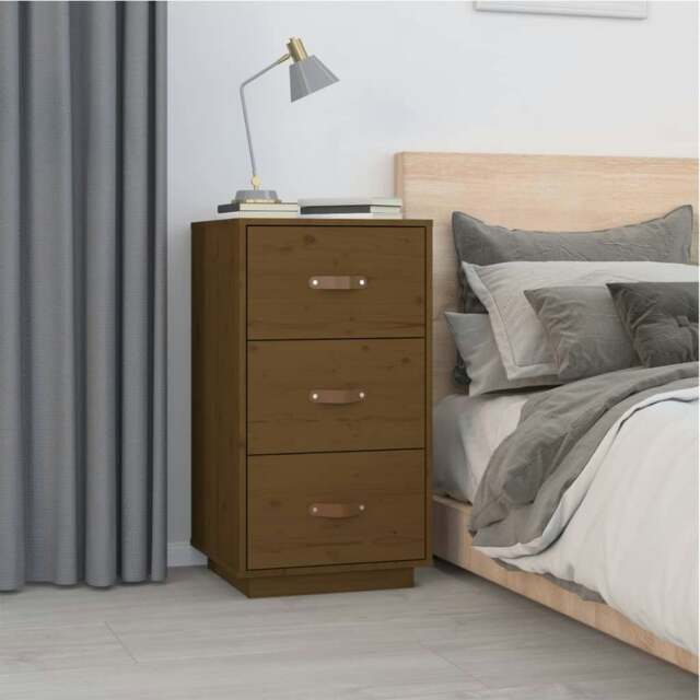 Rackhams Bedside Cabinet Honey Brown 40x40x75 cm Solid Wood Pine - Brown - Solid pinewood