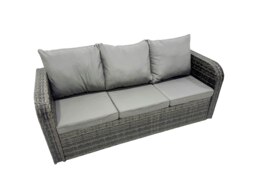 Rackhams Garden Rattan Outdoor Furniture Set 13 Seater with 3 Seater Sofa 4 Stools Dark Grey - thumbnail 4