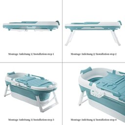 Rackhams Portable Foldable Bathtub Adults Free Standing Soaking Bath Tub for Bathroom Spa - thumbnail 4