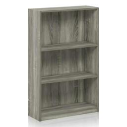 Rackhams JAYA Simple Home 3-Tier Adjustable Shelf Bookcase, French Oak Grey - Luxury Wall Decor for Living Room & Bedroom - thumbnail 1