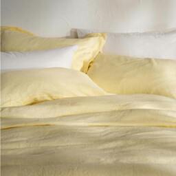 Rackhams Lemon Yellow French Linen 40cm Deep Fitted Sheets - Super King - thumbnail 4