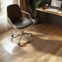 Rackhams Round Chair Mat for Hard Floors - Transparent / Frosted - Frosted - 60cm - thumbnail 4