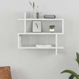 Rackhams Paralel Wall Mounted Modern Bookcase Display Unit 2-Tier Sleek Design 70x22x66 cm - Dark Oak Effect - thumbnail 5