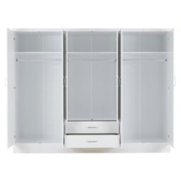 Rackhams Nevada 6 Door 2 Drawer Mirrored Wardrobe - Black Wood Grain - thumbnail 4