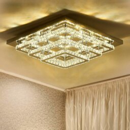 Rackhams 60cm Wide 86W LED Crystal Ceiling Lights Pendant Chandelier Lamp - Cool White - thumbnail 3