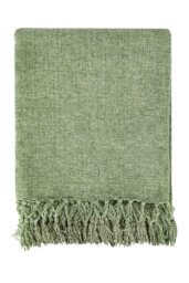 Rackhams Darcy Tassel Meadow Green Blanket/Throw - Meadow Green - 150x200cm - thumbnail 1