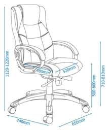 Rackhams Northland Office Chair with high back in brown - Brown - thumbnail 3
