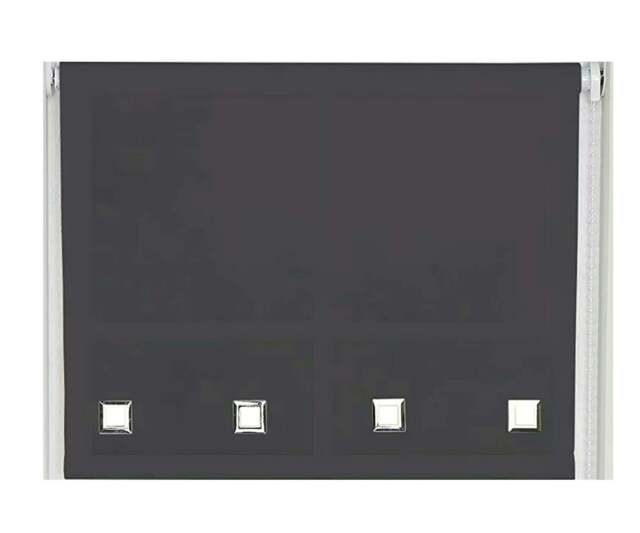 Rackhams Black Square Eyelet Edge Roller Blind - 180cm - image 1